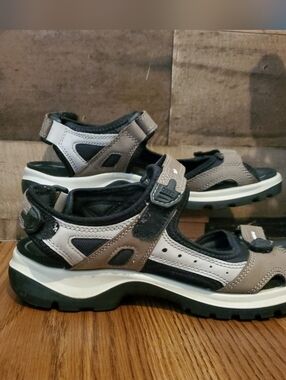 ECCO Offroad Nubuck Leather Outdoor Sandals Hiking Size EU 42 US 11 - 11.5 Brown